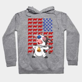 Funny American Flag Cow 4th Of july Independence Day T Shirt Hoodie